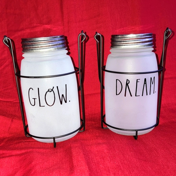 🌛🕯🌛🕯NWOT Rae Dunn Frosted Mason jar hanging metal Lanterns🕯🌛🕯🌛 - Picture 3 of 12